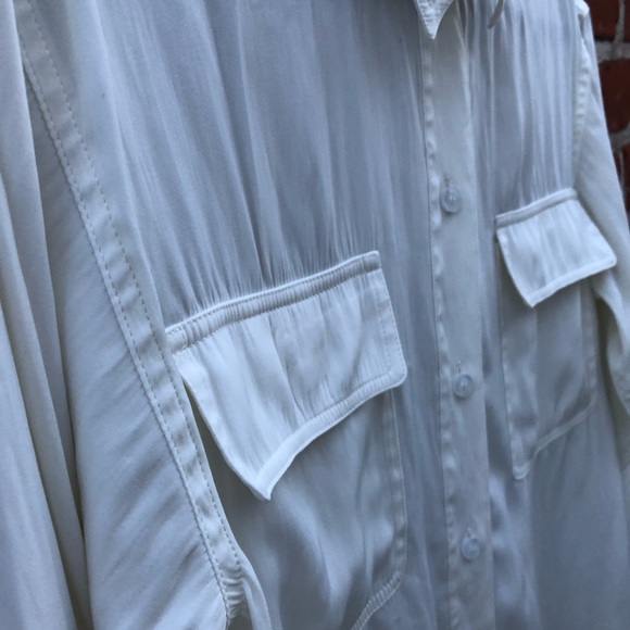 Designer VTG LANVIN Classic White Button Blouse - Picture 3 of 8